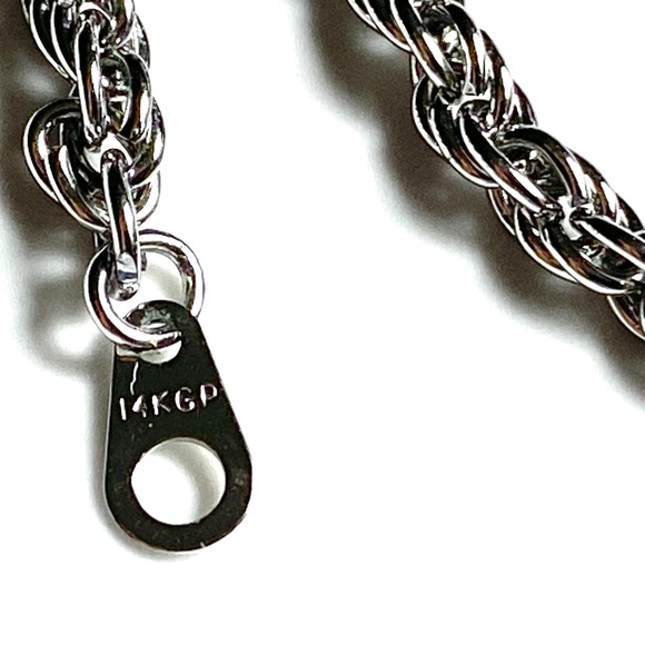 14K Gold Plated Twisted Rope Style Chain Necklace - Picture 4 of 6